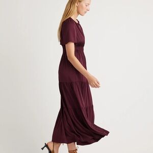 Quince Washable Stretch Silk Tiered Maxi Dress